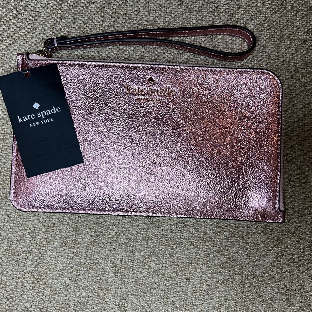 NWT Kate Spade Light Pink Glitter Wristlet